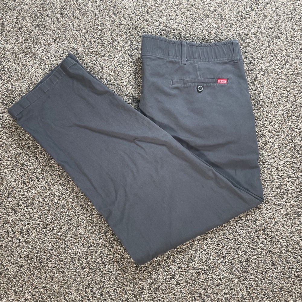 Dixxon D-Flexx Men's 42x30 Chino Pants Charcoal Grey Stretch Workwear Casual